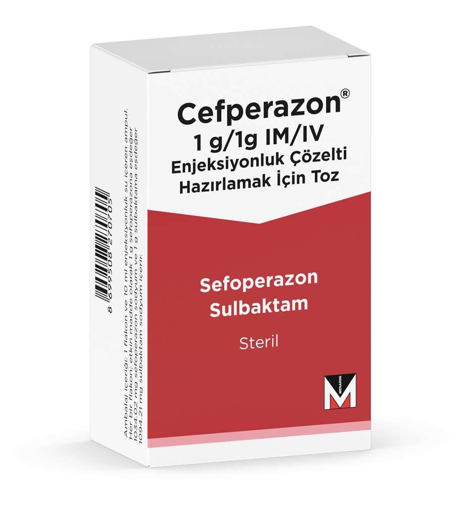 Cefperazon 1 g/1 g IM/IV Enjeksiyonluk Çözelti Hazırlamak İçin Toz